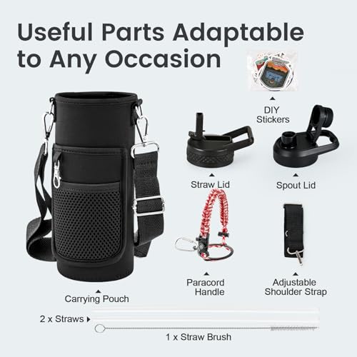40 oz Insulated Water Bottle with Straw
