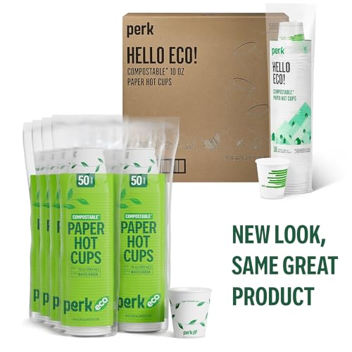 Eco Compostable Paper Hot Cups (500 Count)