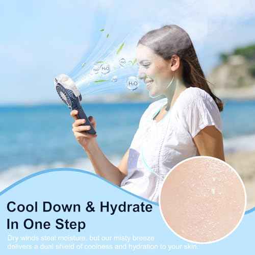 Upgraded Portable Handheld Misting Fan