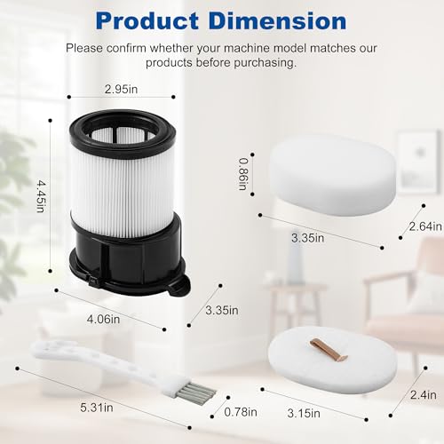 15 Pcs IP1251 IP3251 HEPA Filter Replacement Compatible with Shark Cordless PowerDetect Clean and Empty Lightweight Stick Vacuum (15 Count)