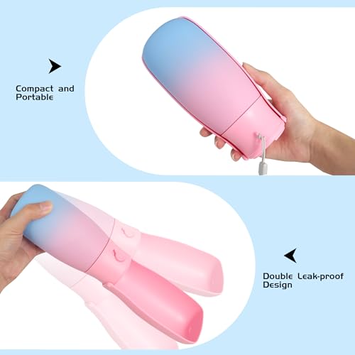 Portable Dog Water Bottle 19oz Pink