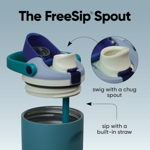 FreeSip Sway Stainless Steel Water Bottle 40 oz Denim