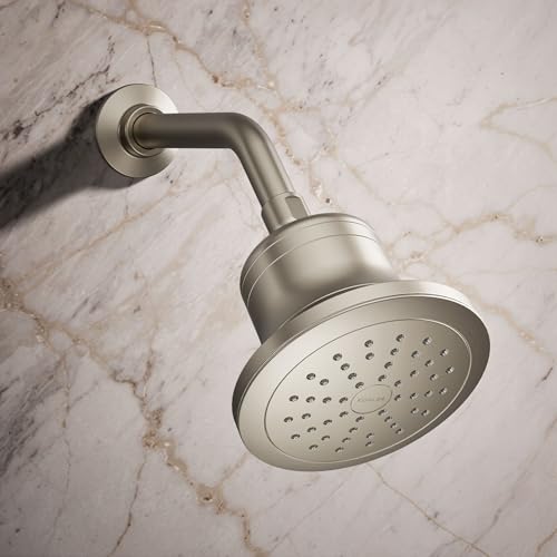 33631-G-BN Cinq Round Single-Function Filtered Showerhead, Five-Layer Filtration, 1.75 GPM, Full Coverage Spray, Premium Durable Material, Vibrant Brushed Nickel