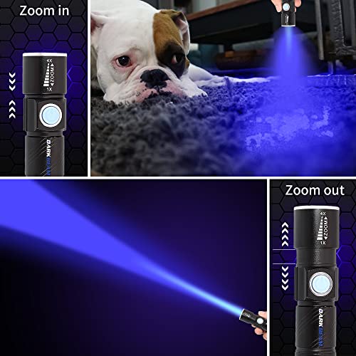 UV 365nm Light Rechargeable Flashlight Blacklight Wood's Lamp Mini
