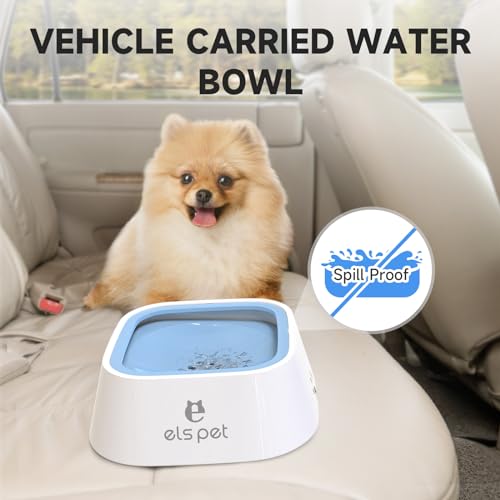 No Spill Dog Cat Bowl 35oz 1L Anti Slip Travel Water Dispenser Blue