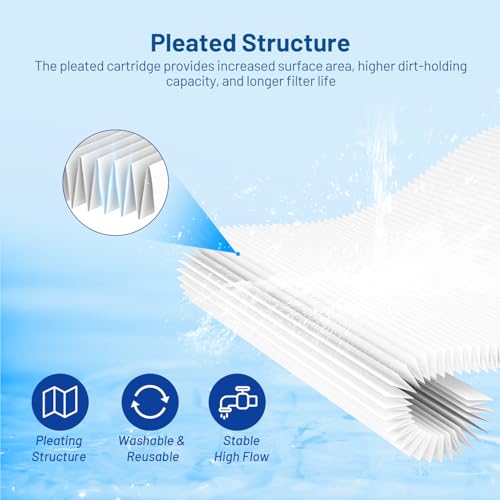 5 Micron 10" x 2.5" Pleated Sediment Well Water Filter Cartridge (6 Count)