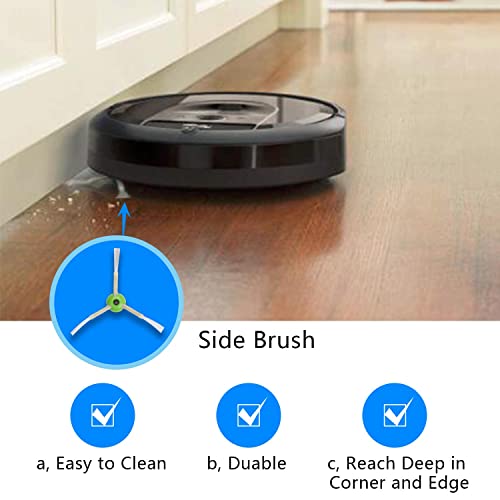 2 Set of Roller Brush & 10 Filters & 4 Mop Pads & 10 Side Brushes Replacement Parts Accessories Compatible with iRobot Roomba Combo J7 J7+ J9+ 10 Max Robot Vacuum Cleaner (28 Count)