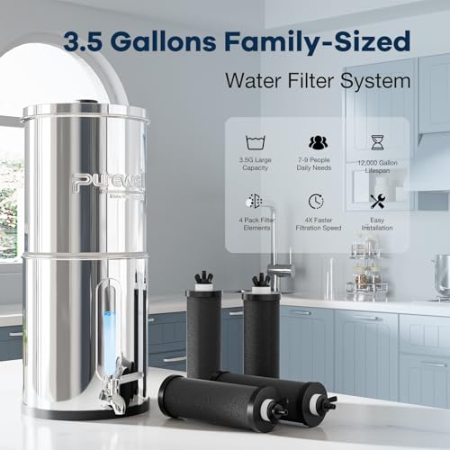 3.5G Family Sized Gravity Water Filter System
