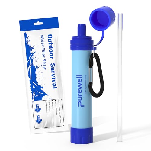 Outdoor Water Filter Personal Water Filtration Straw Emergency Survival Gear Water Purifier for Camping Hiking Climbing Backpacking