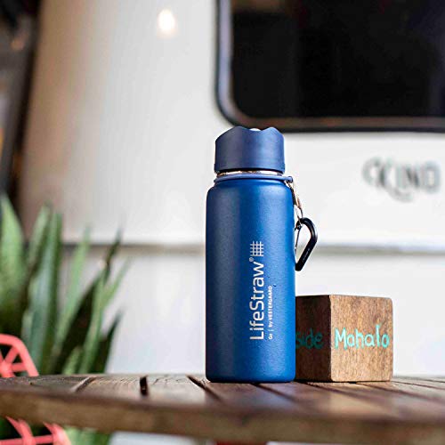 Go Stainless Steel Water Filter Bottle with 2