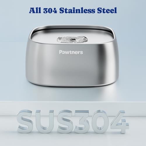 All Stainless Steel Dog Water Bowl No Spill