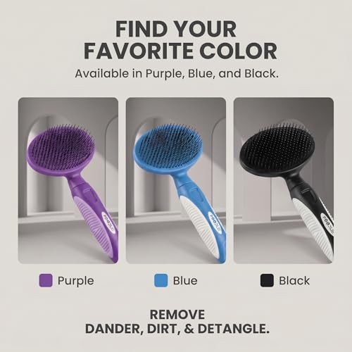 Round Bristle Pet Brush for Dogs and Cats