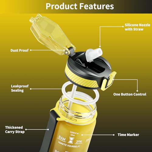 Water Bottle with Straw