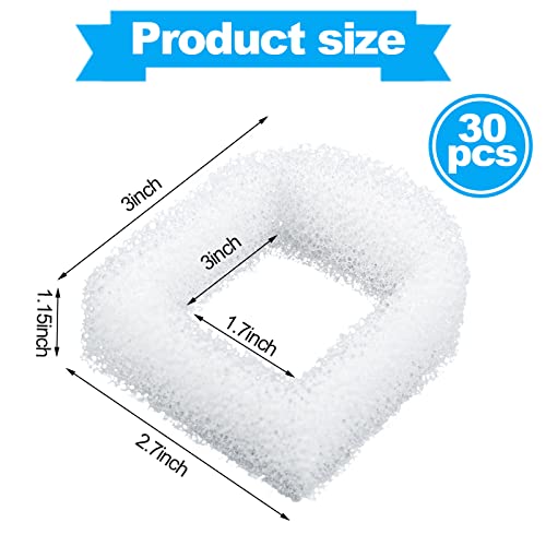30 Pieces Pet Fountain Filter Foam Replacement Filters Foam Sponge Pre (30 Count)