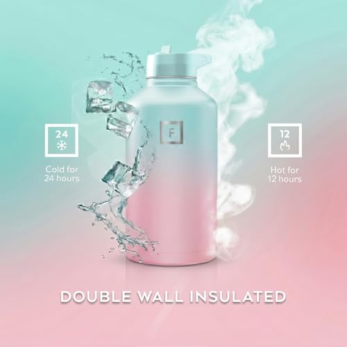 64 oz Wide Mouth Water Bottle with Straw