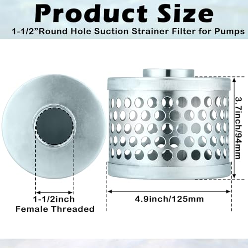 1-1/2 Inch Round Hole Suction Strainer Filter Hose for Water Pump