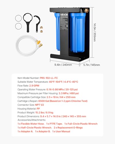 RV Water Filter with Bracket