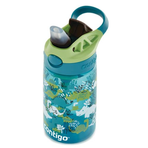Kids Straw Water Bottle with AUTOSPOUT Lid 14oz. Dinos