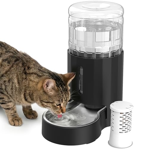 Cat Water Dispenser with Filter and Stainless Steel Bowl