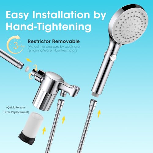 High Pressure Filtered Handheld Shower Head with Hose