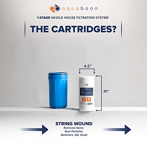 Whole House Water Filter System for Well Water with 5 Micron 10x4.5 Purification String Wound Cartrige