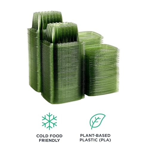 Compostable 16oz Rectangular Deli Containers With Lids (300 Count)