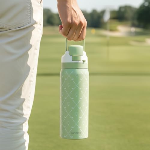 Golf Insulated Stainless Steel Water Bottle with Straw for Sports and Travel