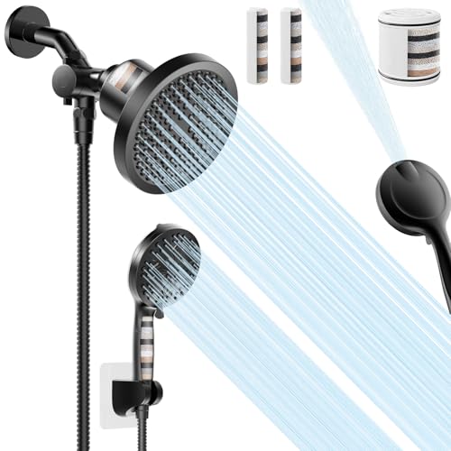 Filtered Shower Head With Handheld Spray Combo for Hard Water