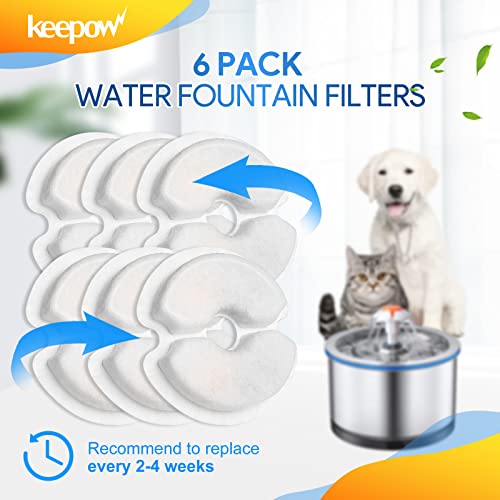 6 Pcs Pet Fountain Filter Replacement For Plastic 67oz