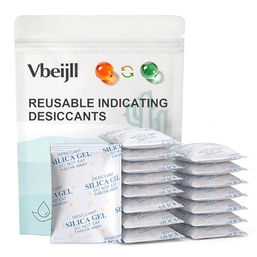 20g (60 Pack) Color Changing Silica Gel Packets, Desiccant Packs