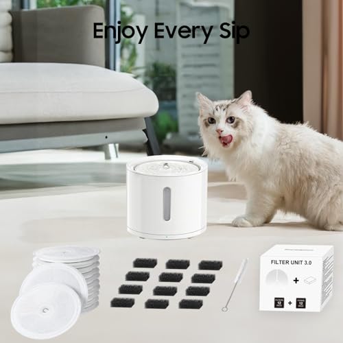 12 PCS Upgraded Filter Unit 3.0 Pet Cat Water Fountain Filters Fit For Solo 2 (12 Count)