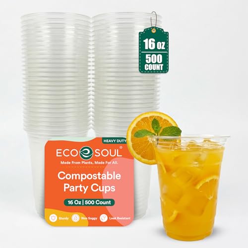 16 Oz Plant Based Disposable Party Cups (500 Count)