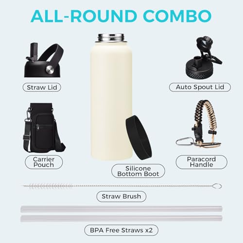 40oz Insulated Water Bottle with Straw (40 Count)