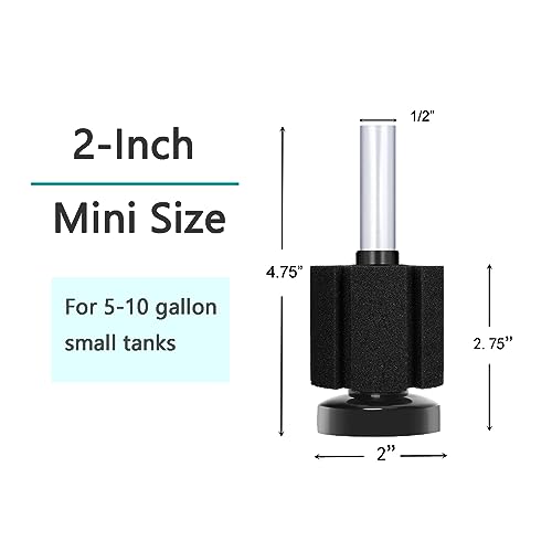 Aquarium Sponge Filter Breeding Fry Betta Shrimp Nano Fish Tank 4pcs (4 Count)