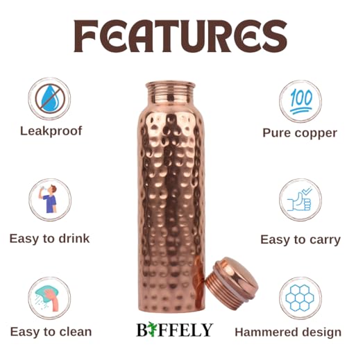 100% Pure Copper Water Bottle for Drinking