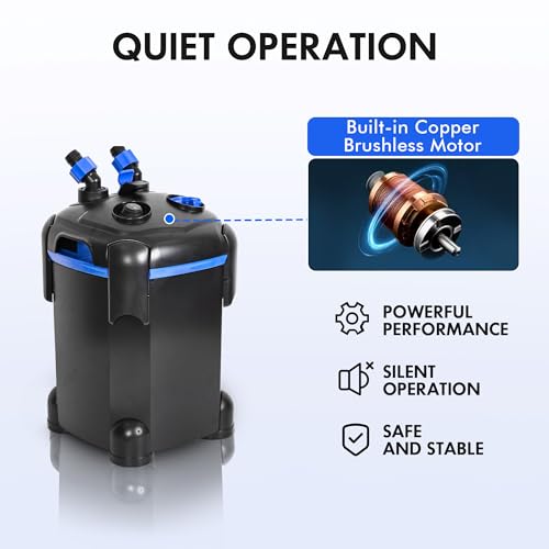 Ultra Quiet Canister Filter for Large Fish Tanks and Aquariums