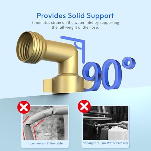 RV Water Filter with 90 Degree Elbow and Flexible Hose Protector (3 Count)