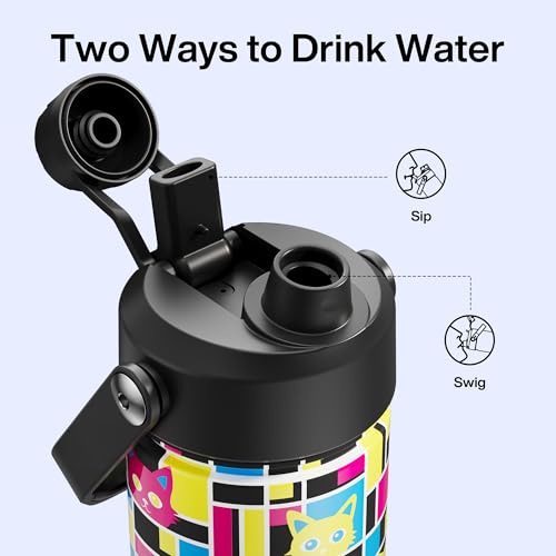Insulated Water Bottle with Straw Stainless Steel Water Bottle