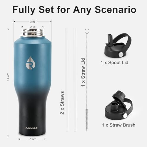 40 oz Insulated Water Bottle with Straw