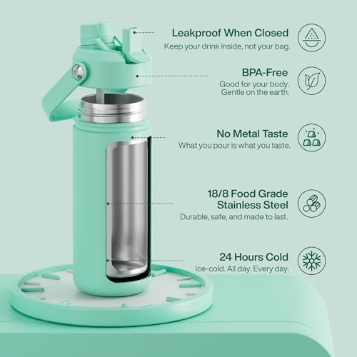 Insulated Water Bottle with Straw Stainless Steel Water Bottle