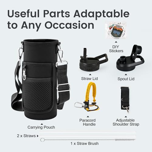 40 oz Insulated Water Bottle with Straw
