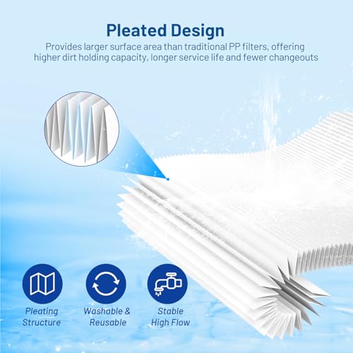 5 Micron 10" x 4.5" Pleated Sediment Well Water Filter Cartridge (3 Count)