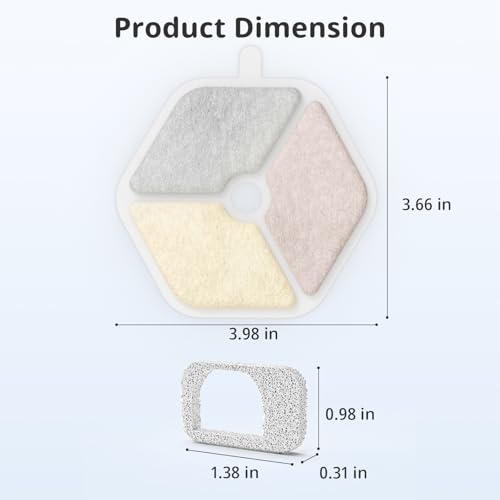 Cat Water Fountain Filter Pet Drinking Fountain Filter & Sponges for 152oz (18 Count)