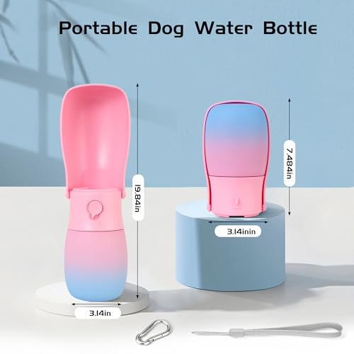 Portable Dog Water Bottle 10oz Pink
