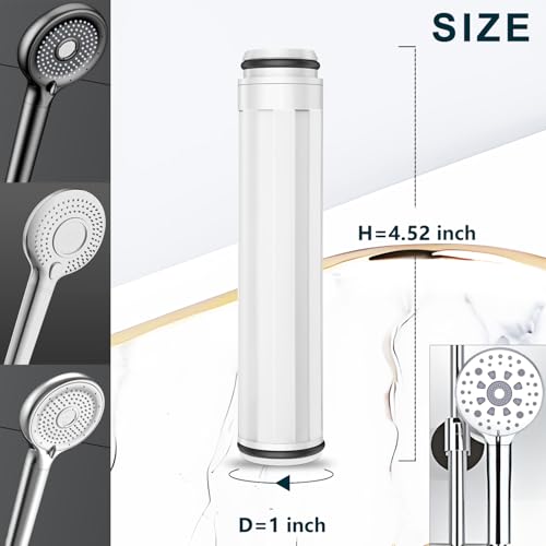 4 PACK Replacement Filter Replacement Shower Head Filter Cartridge Compatible with FEELSO Handheld Showerhead (4 Count)