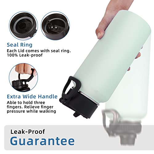 32 oz Insulated Water Bottles Bulk 8 Pack with Straw Lid & Spout Lid (8 Count)