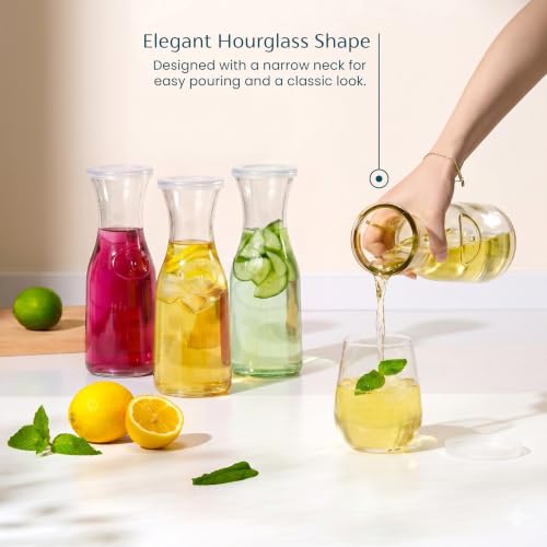 Mini Glass Carafes with Lids (4 Count)