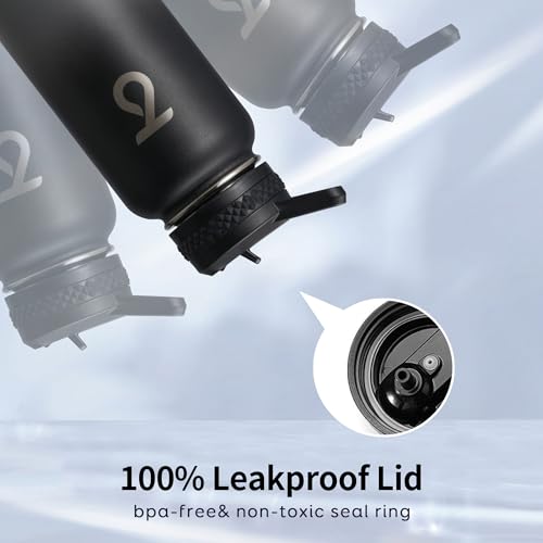 Water Bottle Insulated 40 oz with 3 Lids