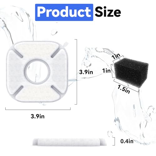 40 Packs Compatible with Veken Pet Cat Water Fountain Filters Replacement