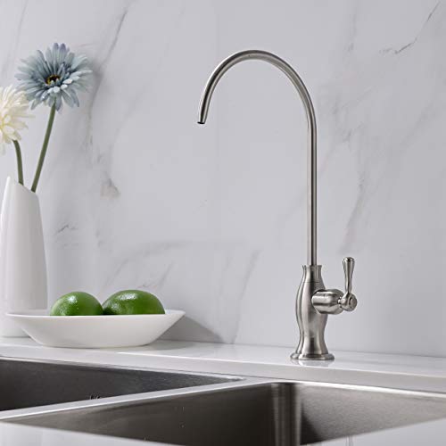 Stainless Steel Water Filter Faucet Delle Rosa Commercial Water Filtration Faucet for Under Sink Water Filter System Modern Brushed Nickel Kitchen Bar Sink Drinking Water Faucet